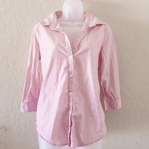 SALE Elizabeth& James Striped 3/4 Sleeve Button Up